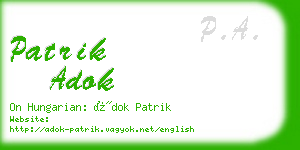 patrik adok business card